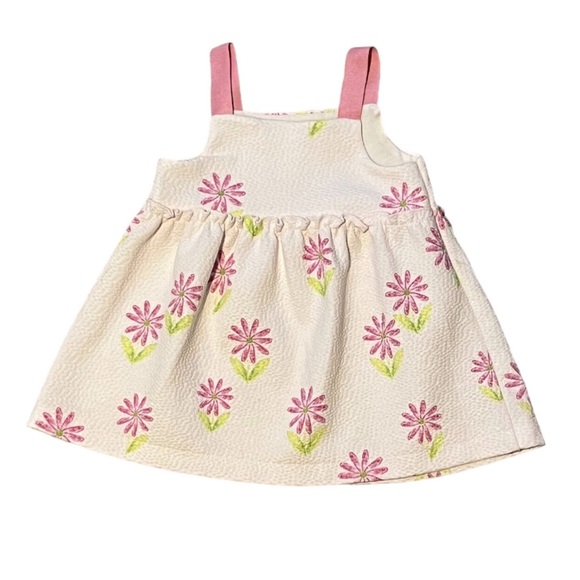 Girls 6-9M White Flower Dress - Picture 2 of 3